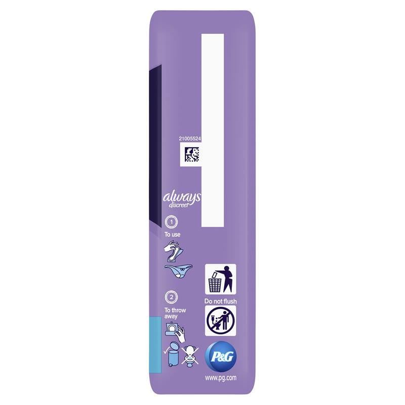 Always Discreet Level 5 Long Incontinence Pads, 8-Pads for Bladder Leaks