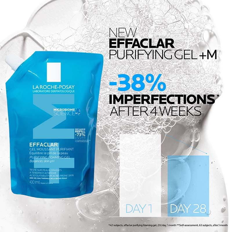 La Roche-Posay Effaclar Foaming Gel Moussant Eco Refill 400ml - Purifying Cleanser for Oily Skin