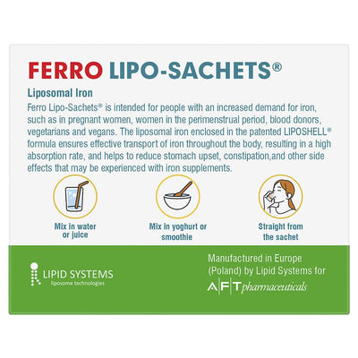 Lipo-Sachets Ferro Strawberry - 5g x 30 Sachets for Superior Iron Absorption