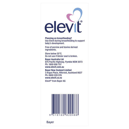 Elevit Prenatal Multivitamin Tablets - 100 Count with Folic Acid & Iron