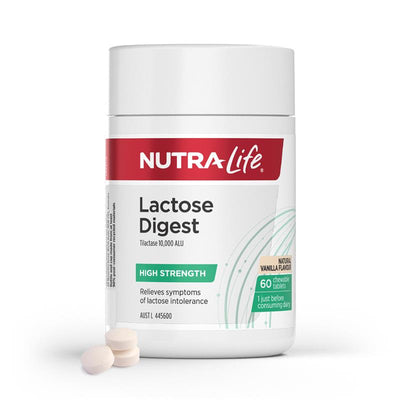Nutra-Life Lactase Digest Chewable Tablets 60 Count – 10,000 ALU, Vegetarian