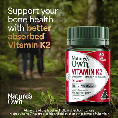 Nature’s Own Vitamin K2 180mcg Menaquinone-7 60 Tablets