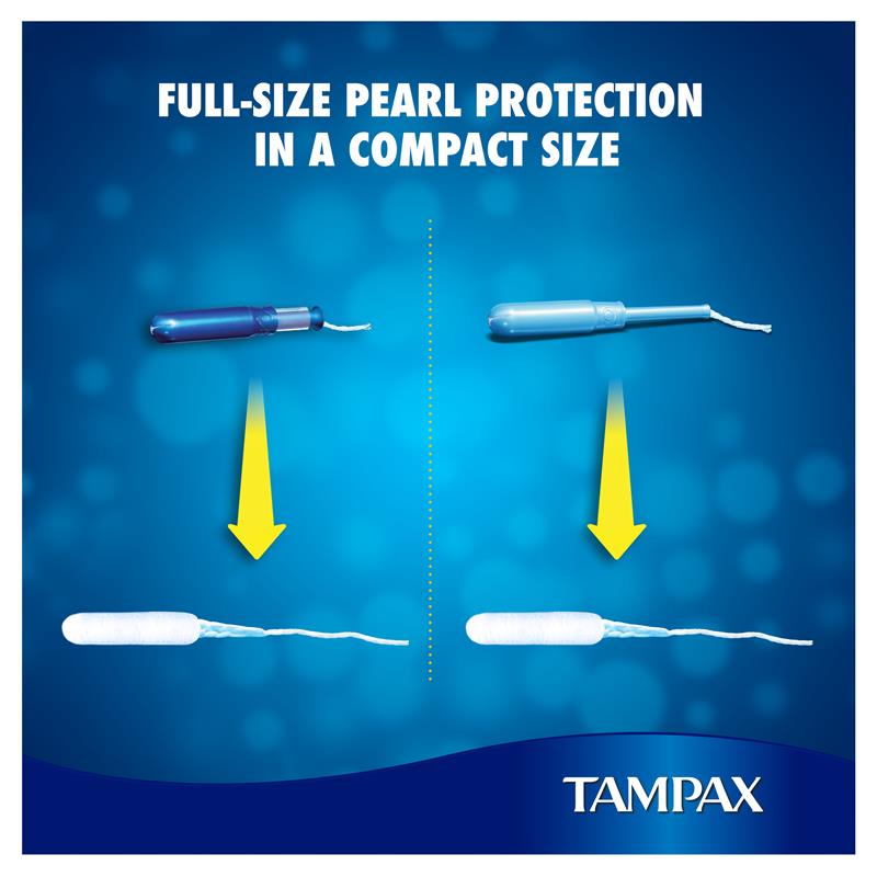 Tampax Pearl Compak Tampons, Medium Flow, 18 Pack with Applicators