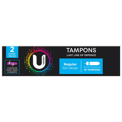 U by Kotex Regular Slim Tampons 16-Pad – Medium Flow Protection