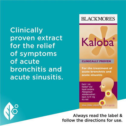 Blackmores Kaloba 50ml - Natural Relief for Bronchitis & Sinusitis-Auzzi Store
