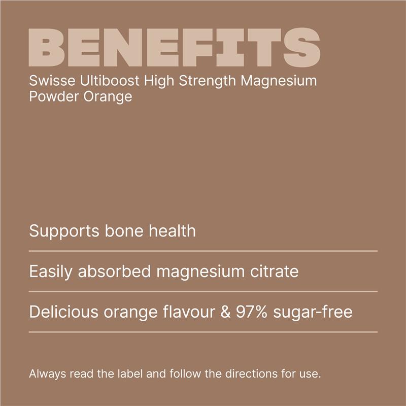 Swisse High Strength Magnesium Powder - Orange Flavor (180g) - Auzzi Store