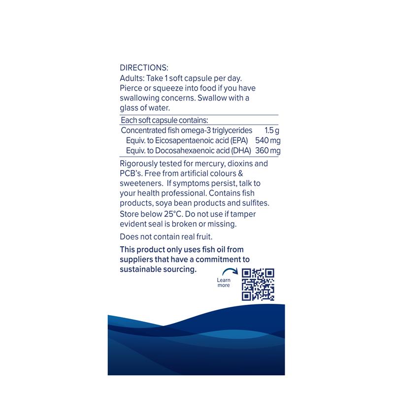 Nature's Way Ultimate Omega-3 Triple Strength Fish Oil 60 Softgels