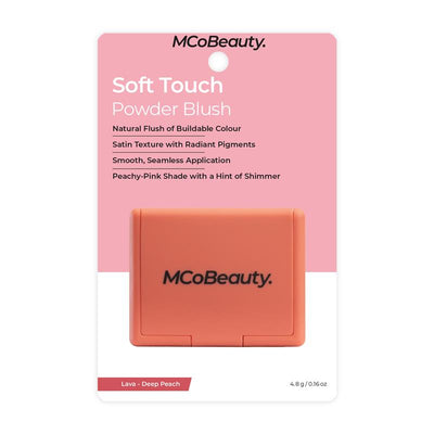MCoBeauty Soft Touch Powder Blush Lava Deep Peach - Gold Shimmer