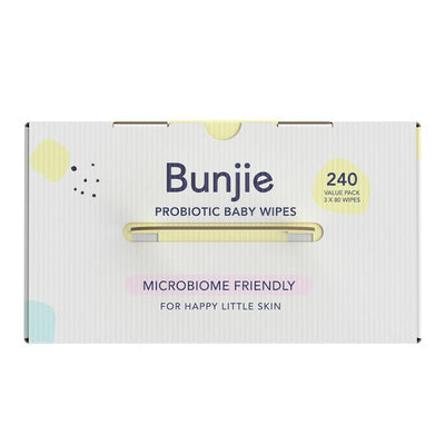 Bunjie Probiotic Baby Wipes 3 x 80 Pack - Gentle & Eco-Friendly