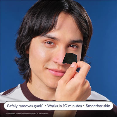Bioré Men's Charcoal Deep Cleansing Pore Strips 6 Pack - Deep Clean for Oily Skin