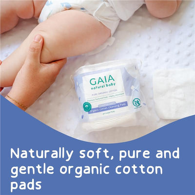 Gaia Natural Baby Organic Cotton Cleansing Pads - 40 Pack