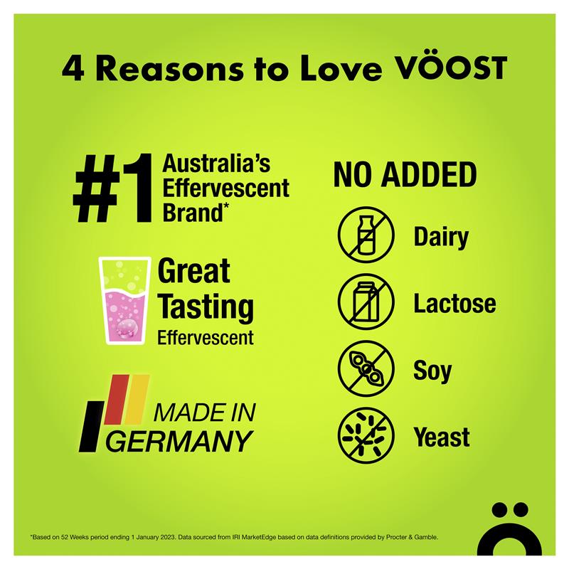 Voost Vitamin B+ Apple & Berry Effervescent Tablets, 20 Vegan