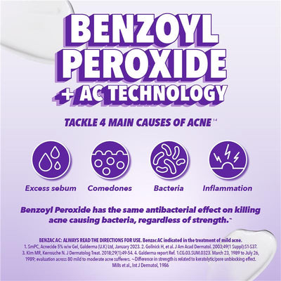 Benzac AC Gel 5% - 60g (Moderate Strength Acne Treatment)