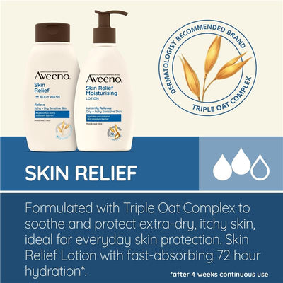 Aveeno Skin Relief Fragrance Free Moisturising Body Lotion 354mL - Hydrate & Soothe