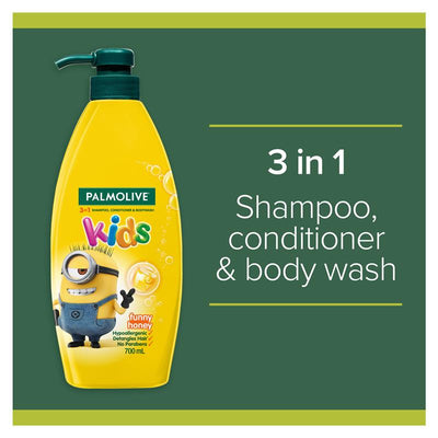 Palmolive Minions Funny Honey Kids 3 in 1 Shampoo, Conditioner & Body Wash 700ml