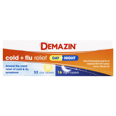 Demazin Cold & Flu Relief Day + Night - 48 Tablets