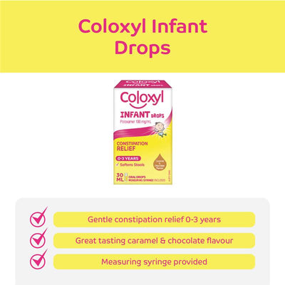 Coloxyl Drops 30mL - Gentle Stool Softener for Infants