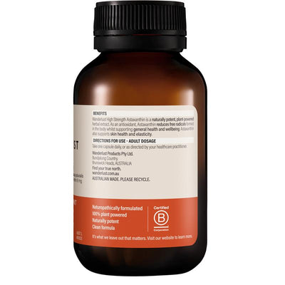 Wanderlust High Strength Astaxanthin 60 Capsules - Potent Antioxidant Support