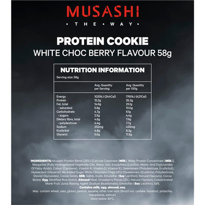 Musashi Protein Cookie White Choc Berry 58g
