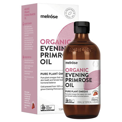 Melrose Organic Evening Primrose Oil 200ml – Vegan, GLA Rich, Strawberry