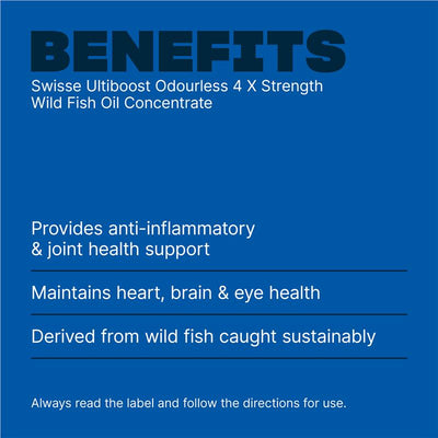 Swisse Wild Fish Oil 4x Strength Omega-3 EPA 720mg DHA 486mg - 60 Capsules