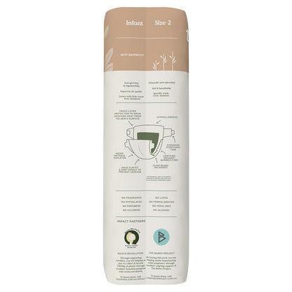 Tooshies Eco Nappies with Organic Bamboo Size 2 Infant (4-8kg) - 48 Pack