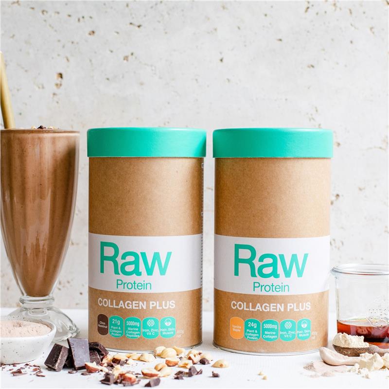 Amazonia Raw Protein Collagen Plus Choc Hazelnut 750g - Beauty & Wellness