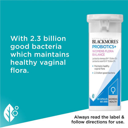 Blackmores Probiotics+ Women’s Flora Balance 30 Capsules, 2.3B CFU