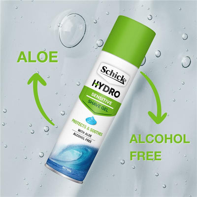 Schick Hydro Sensitive Shave Gel 198g - Hypoallergenic, Dermatologist Tested