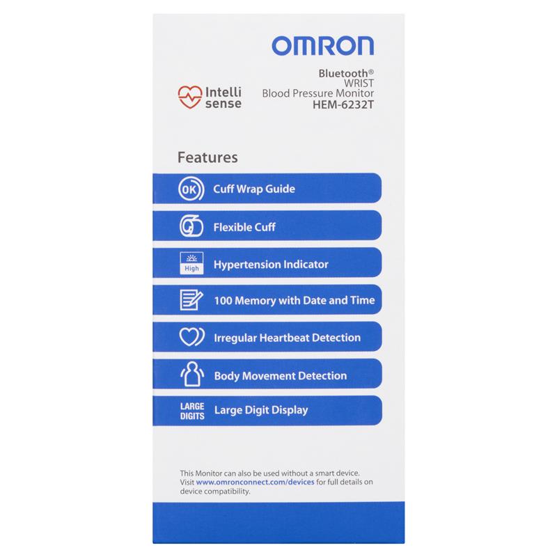 Omron HEM6232T Bluetooth Wrist Blood Pressure Monitor - Auzzi Store