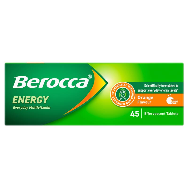 Berocca Energy Orange 45 Effervescent Tablets - Energize Your Day