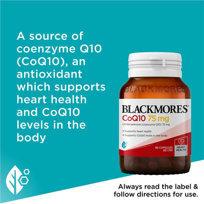 Blackmores CoQ10 75mg - 90 Capsules for Heart Health & Energy