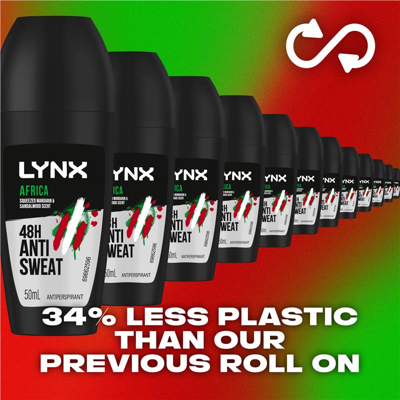 Lynx Africa 50ml Antiperspirant Roll-On – 48h Sweat & Odor Protection