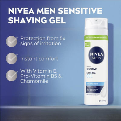 NIVEA MEN Sensitive Shaving Gel with Chamomile & Vitamin E 200ml