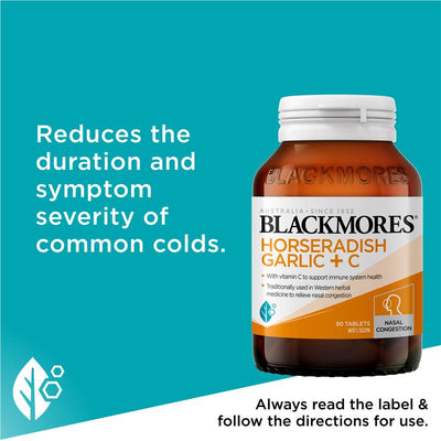 Blackmores Horseradish Garlic + Vitamin C Tablets - 90 Count