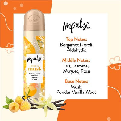 Impulse Merely Musk Women's Aerosol Body Spray Deodorant 75ml