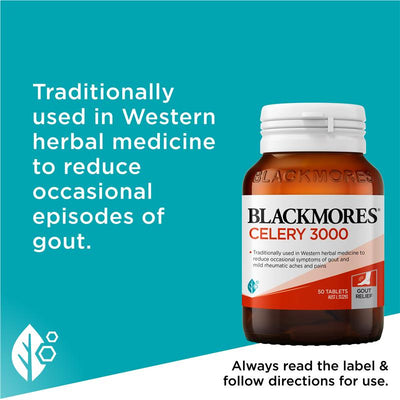 Blackmores Celery 3000 Tablets – Joint & Gout Support, 50 Count
