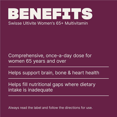 Swisse Ultivite Women's 65+ Multivitamin with Vitamin D & B Complex, 60 Tablets