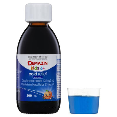 Demazin Kids 6+ Cold Relief Blue Syrup - 200ml