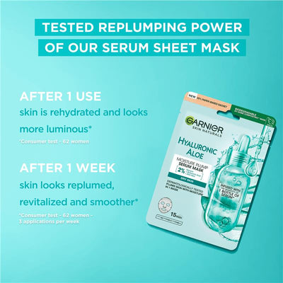Garnier Hydra Bomb Hyaluronic Aloe Vera Serum Sheet Mask - 28g