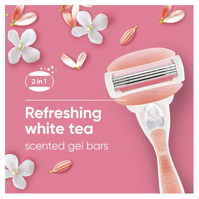 Gillette Venus Comfort Glide White Tea Razor Handle + 2 Blade Refills