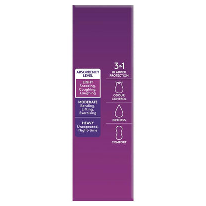 Poise 26-Pack Bladder Leak Liners – 3-in-1 Absorbency, Dryness & Odor Control