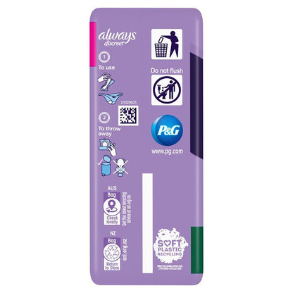 Always Discreet Level 3 Incontinence Pads 12 Pack for Bladder Leaks