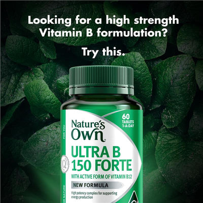 Nature's Own Ultra B 150 Forte - 60 Tablets for Energy Support