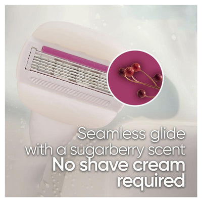 Gillette Venus Comfort Glide Sugarberry 5-Blade Razor Refills - 4 Blades