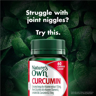 Nature's Own Curcumin 60 Capsules - Natural Joint Pain Relief