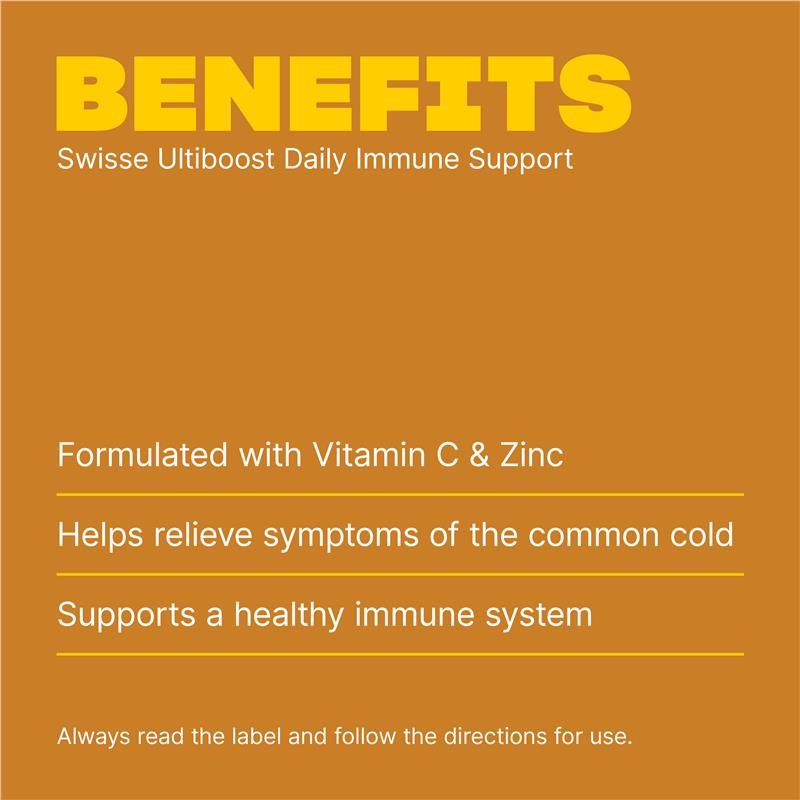 Swisse Ultiboost Immune Support 60 Tablets with Vitamin C & Zinc