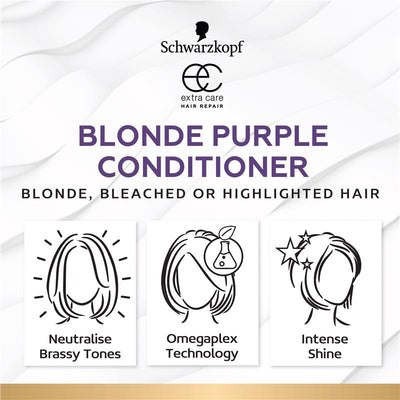 Schwarzkopf Extra Care Blonde Anti-Yellow Toning Purple Conditioner - 250ml