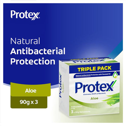 Protex Antibacterial Aloe Bar Soap with Flaxseed Oil 3x90g