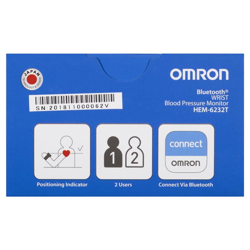 Omron HEM6232T Bluetooth Wrist Blood Pressure Monitor - Auzzi Store